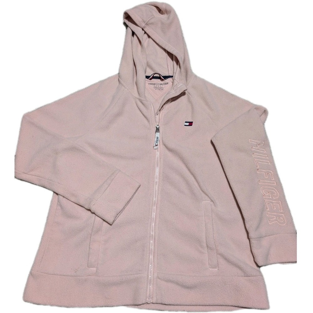 Pink Flag‎ Hoodie Tommy Hilfiger Sweatshirt Size XL Full Zip Zipper Pockets